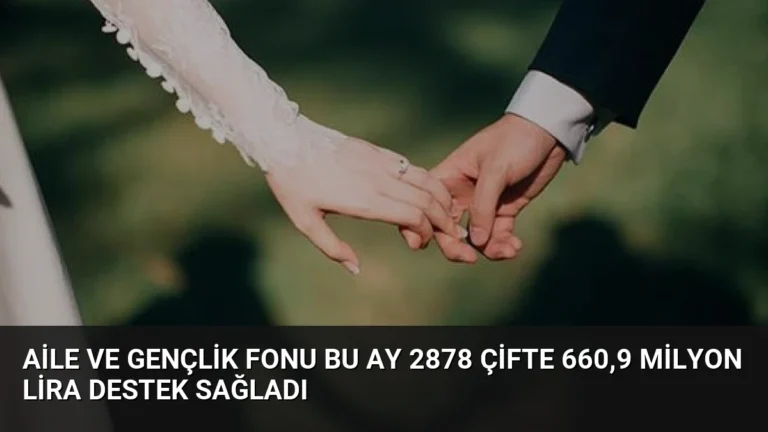 Aile ve Gençlik Fonu Bu Ay 2878 Çifte 660,9 Milyon Lira Destek Sağladı