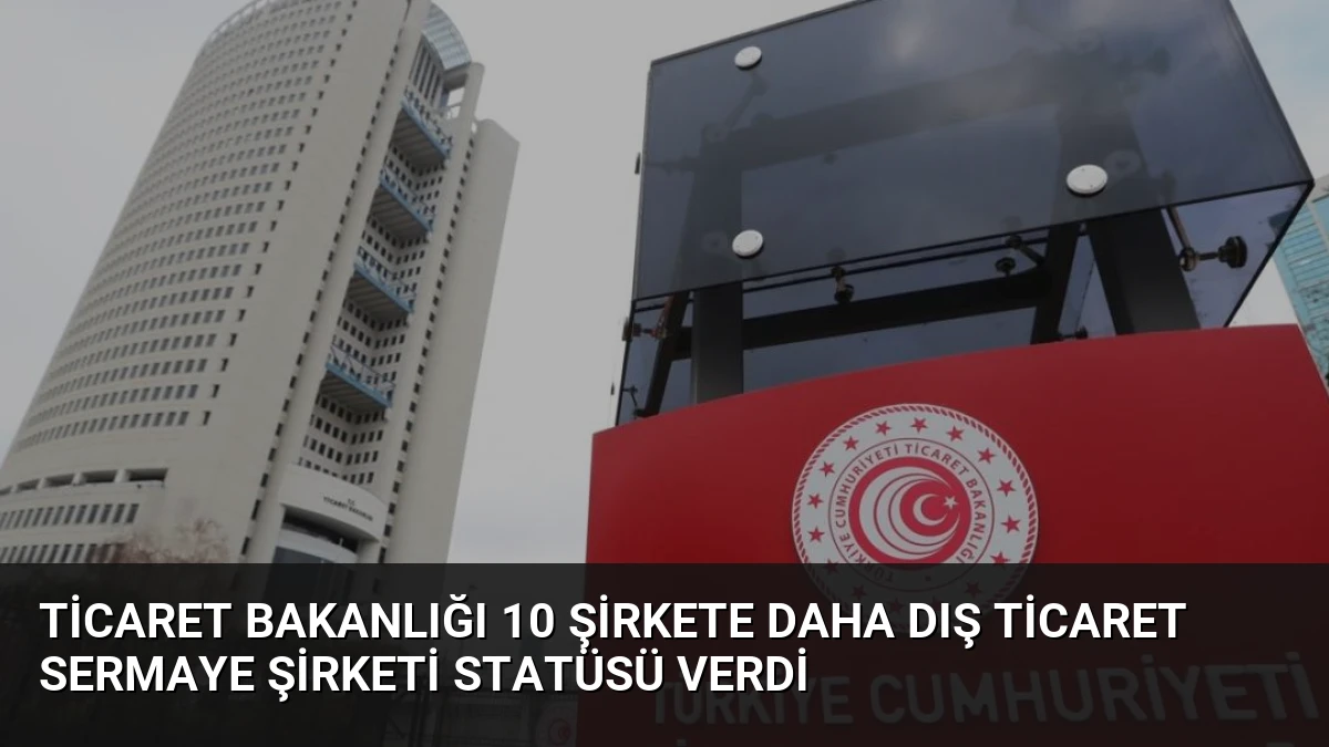 Ticaret Bakanlığı 10 Şirkete Daha Dış Ticaret Sermaye Şirketi Statüsü Verdi