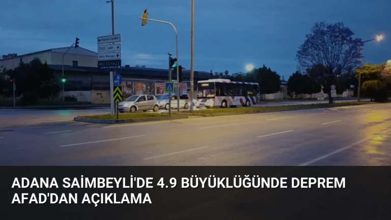Adana Saimbeyli’de 4.9 Büyüklüğünde Deprem AFAD’dan Açıklama