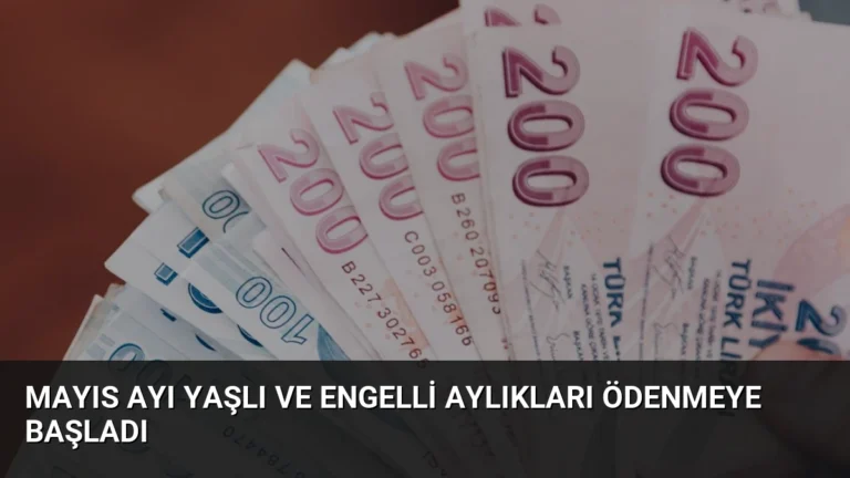 Mayıs Ayı Yaşlı ve Engelli Aylıkları Ödenmeye Başladı