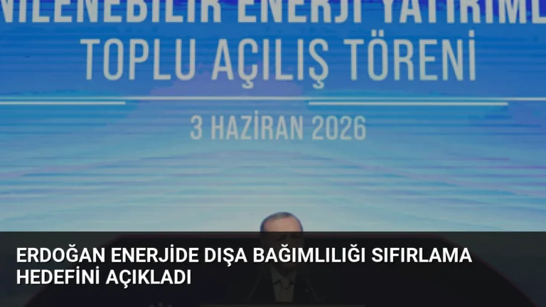 Erdoğan Enerjide Dışa Bağımlılığı Sıfırlama Hedefini Açıkladı