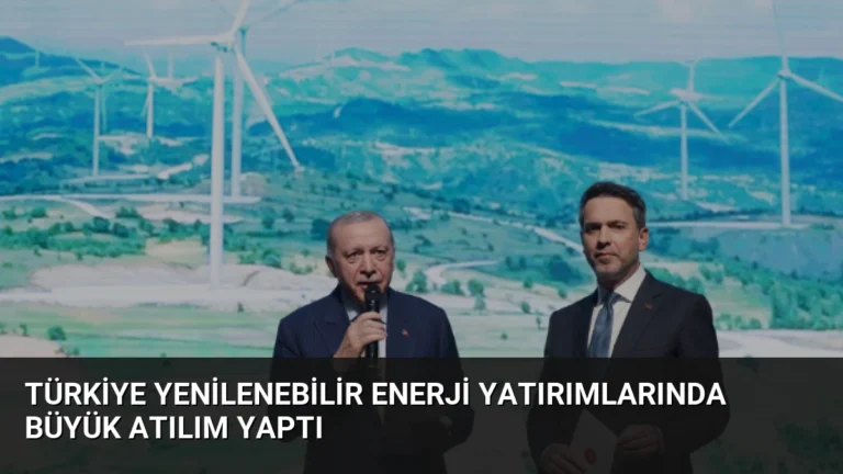 Türkiye Yenilenebilir Enerji Yatırımlarında Büyük Atılım Yaptı