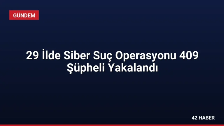 29 İlde Siber Suç Operasyonu 409 Şüpheli Yakalandı