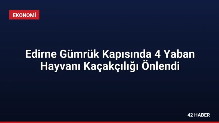 Edirne Gümrük Kapısında 4 Yaban Hayvanı Kaçakçılığı Önlendi