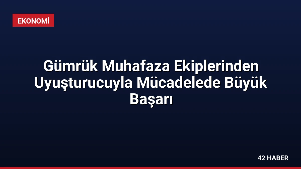 Gümrük Muhafaza Ekiplerinden Uyuşturucuyla Mücadelede Büyük Başarı