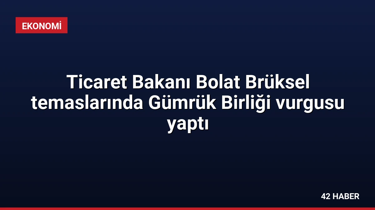 Ticaret Bakanı Bolat Brüksel temaslarında Gümrük Birliği vurgusu yaptı