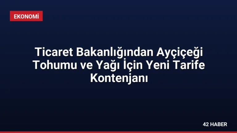 Ticaret Bakanlığından Ayçiçeği Tohumu ve Yağı İçin Yeni Tarife Kontenjanı
