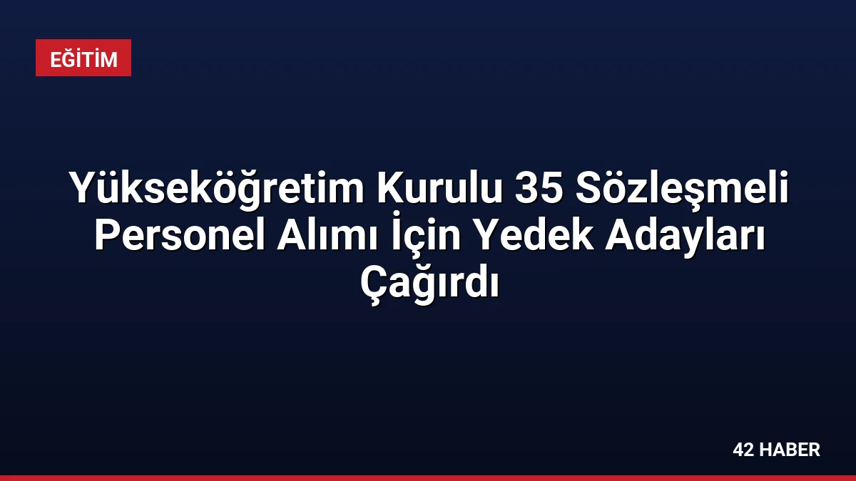 Yükseköğretim Kurulu 35 Sözleşmeli Personel Alımı İçin Yedek Adayları Çağırdı