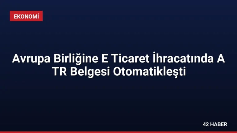 Avrupa Birliğine E Ticaret İhracatında A TR Belgesi Otomatikleşti