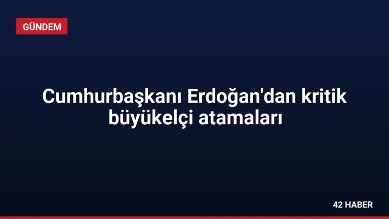 Cumhurbaşkanı Erdoğan’dan kritik büyükelçi atamaları