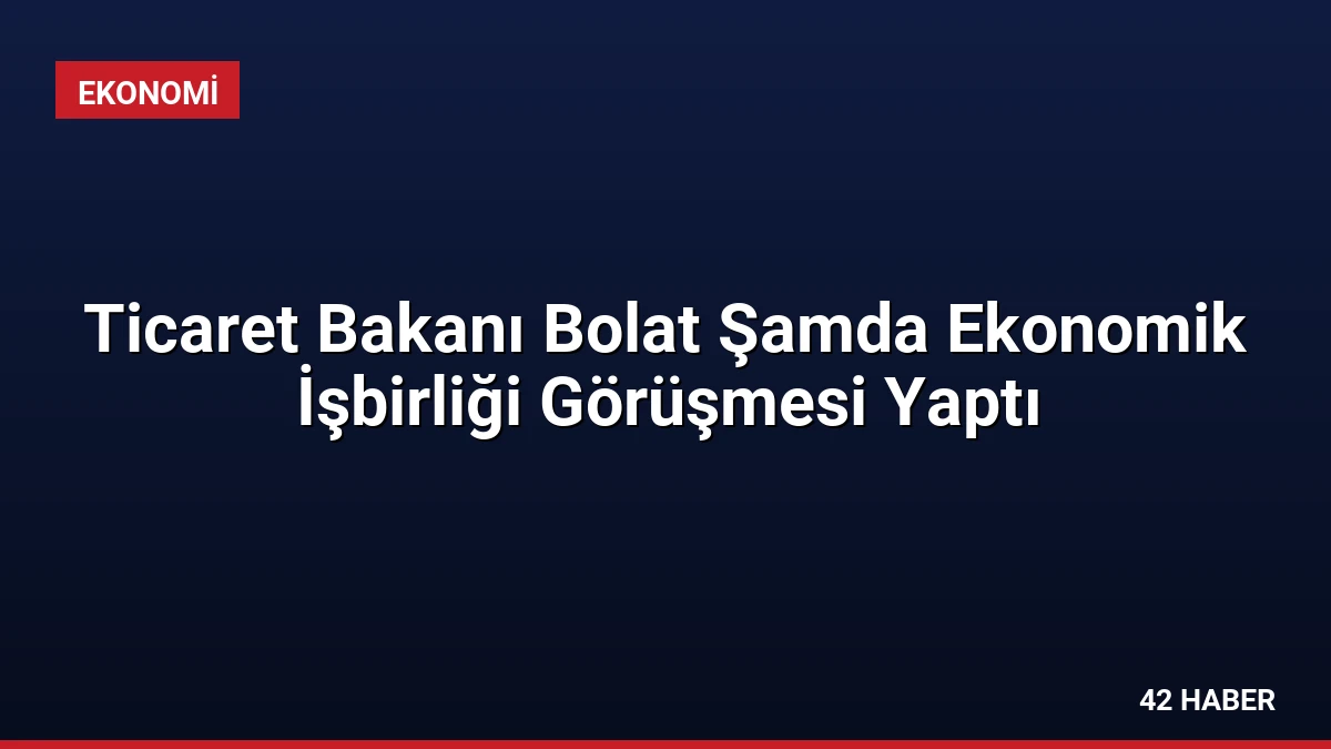 Ticaret Bakanı Bolat Şamda Ekonomik İşbirliği Görüşmesi Yaptı