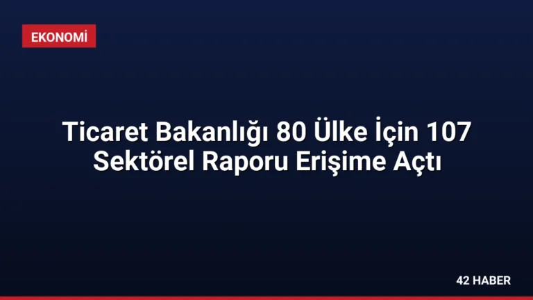 Ticaret Bakanlığı 80 Ülke İçin 107 Sektörel Raporu Erişime Açtı