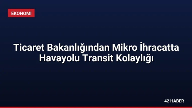 Ticaret Bakanlığından Mikro İhracatta Havayolu Transit Kolaylığı