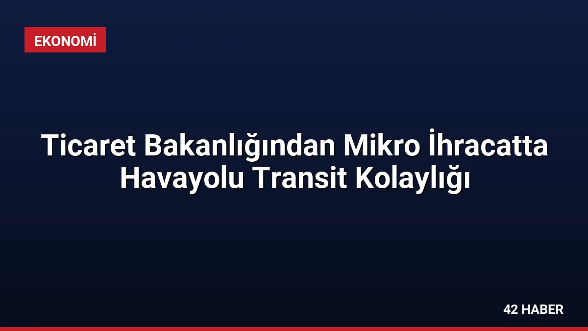Ticaret Bakanlığından Mikro İhracatta Havayolu Transit Kolaylığı