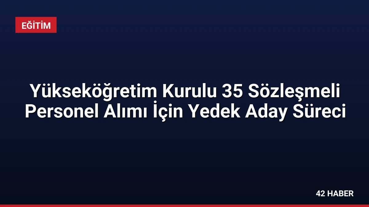 Yükseköğretim Kurulu 35 Sözleşmeli Personel Alımı İçin Yedek Aday Süreci
