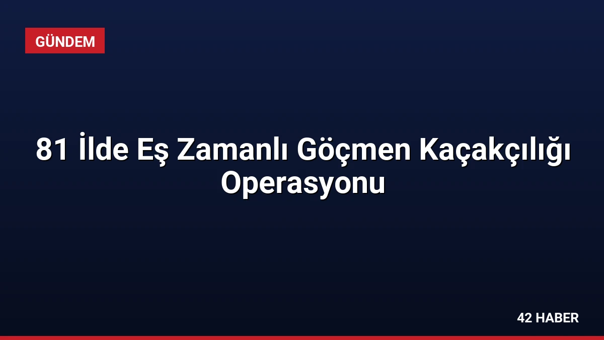 81 İlde Eş Zamanlı Göçmen Kaçakçılığı Operasyonu