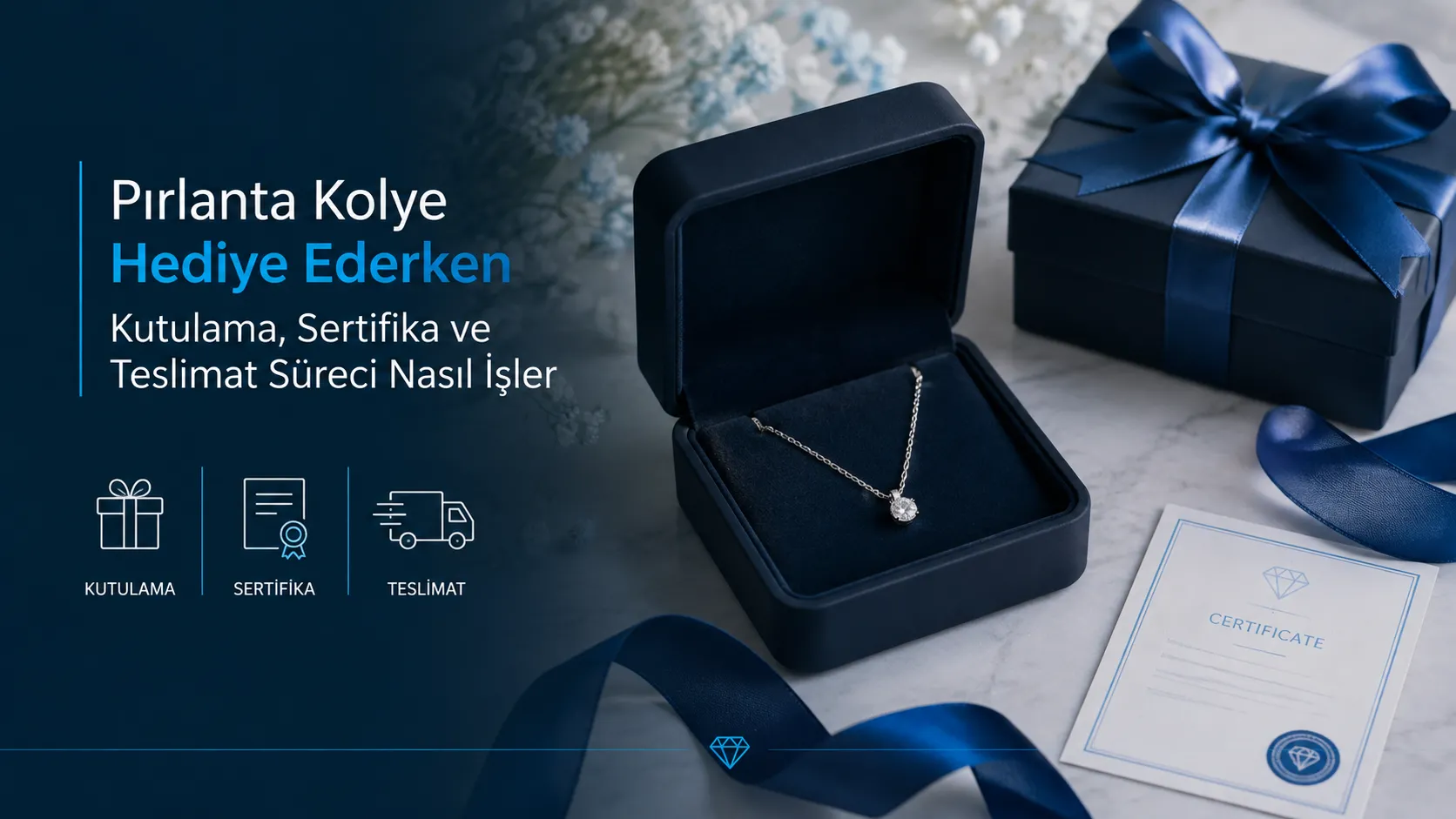 Pırlanta Kolye Hediye Ederken Kutulama, Sertifika ve Teslimat Süreci Nasıl İşler