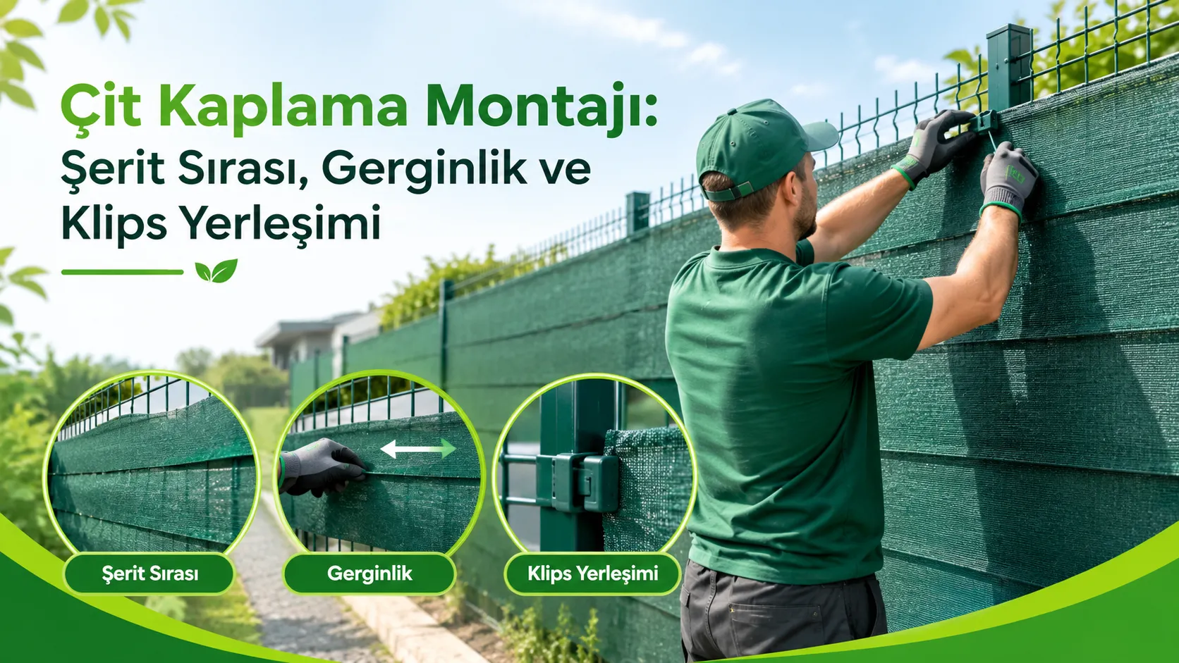 Çit Kaplama Montajı: Şerit Sırası, Gerginlik ve Klips Yerleşimi