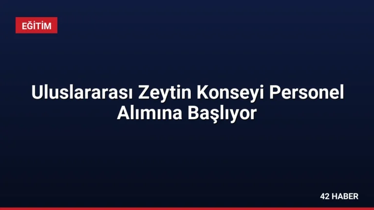 Uluslararası Zeytin Konseyi Personel Alımına Başlıyor