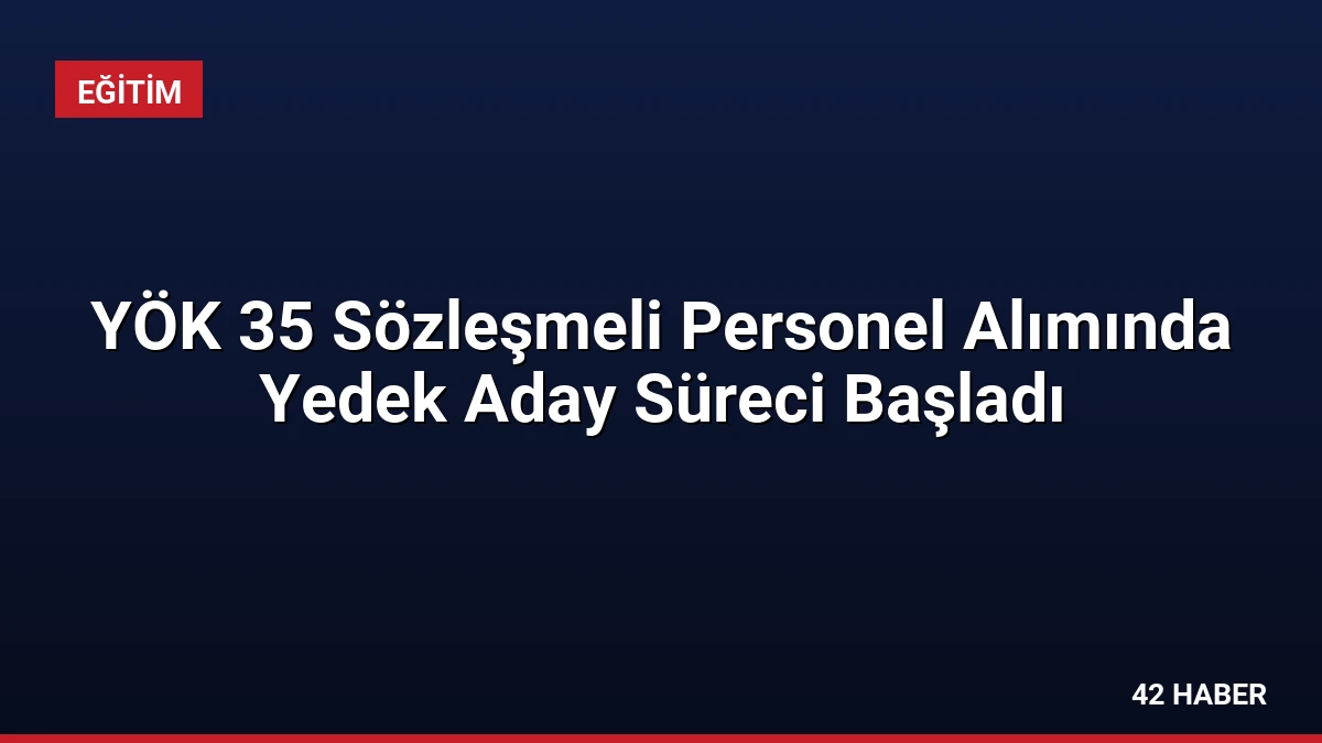 YÖK 35 Sözleşmeli Personel Alımında Yedek Aday Süreci Başladı