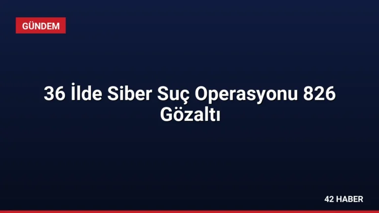 36 İlde Siber Suç Operasyonu 826 Gözaltı