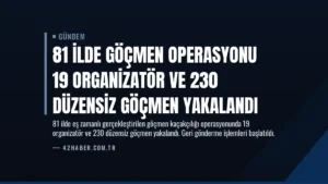 81 İlde Göçmen Operasyonu 19 Organizatör ve 230 Düzensiz Göçmen Yakalandı