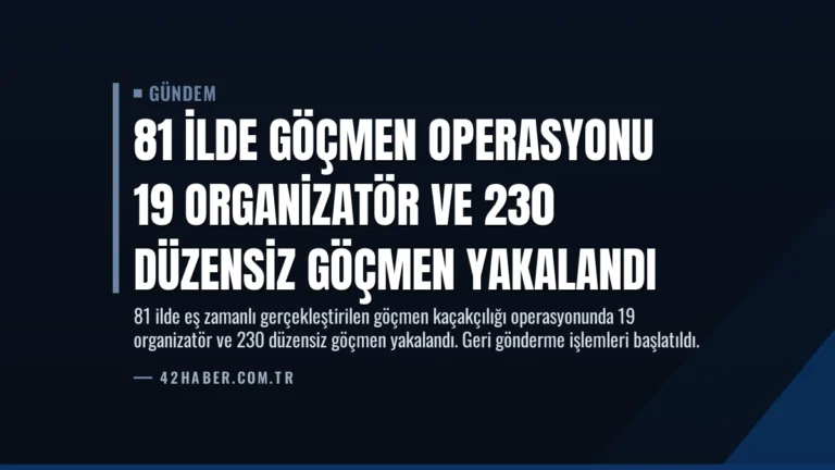 81 İlde Göçmen Operasyonu 19 Organizatör ve 230 Düzensiz Göçmen Yakalandı