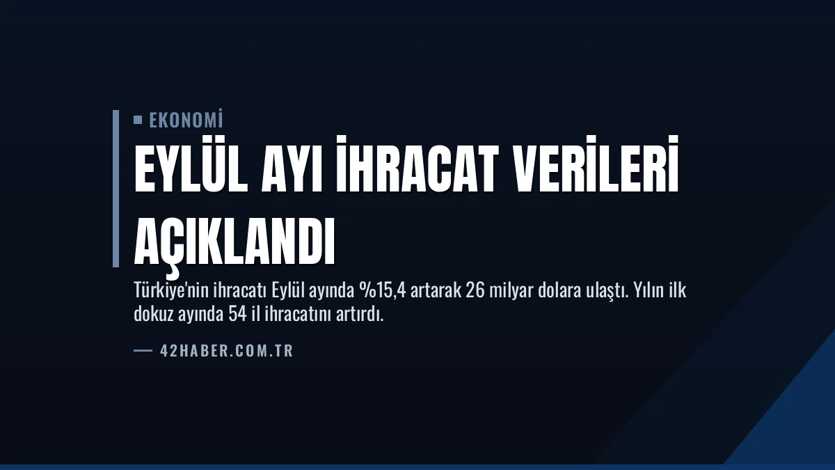 Eylül Ayı İhracat Verileri Açıklandı