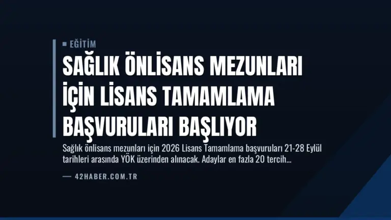 Sağlık Önlisans Mezunları İçin Lisans Tamamlama Başvuruları Başlıyor