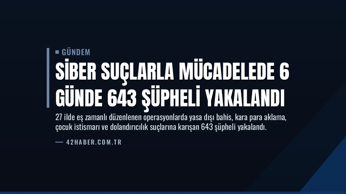 Siber Suçlarla Mücadelede 6 Günde 643 Şüpheli Yakalandı