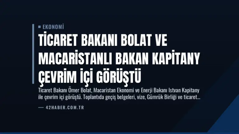Ticaret Bakanı Bolat ve Macaristanlı Bakan Kapitany Çevrim İçi Görüştü
