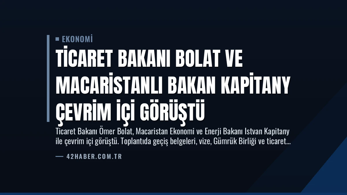 Ticaret Bakanı Bolat ve Macaristanlı Bakan Kapitany Çevrim İçi Görüştü