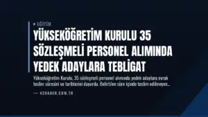 Yükseköğretim Kurulu 35 Sözleşmeli Personel Alımında Yedek Adaylara Tebligat